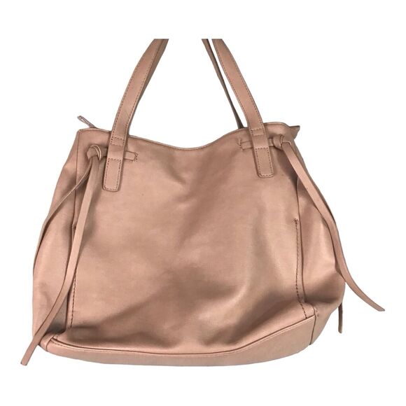 Urban Expressions Taupe Faux Leather Medium Zip Top Tote Purse Handbag Neutral - Picture 6 of 16